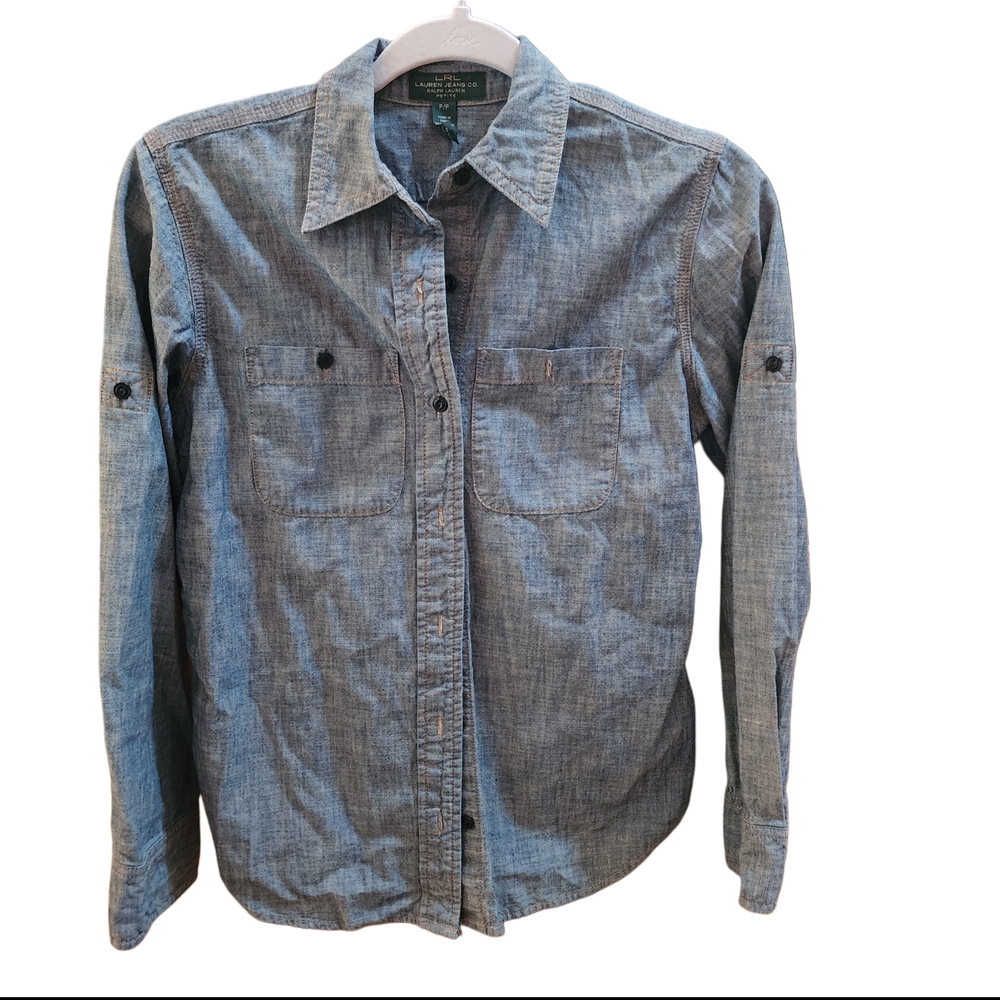 Vintage Y2K Ralph Lauren Jeans Denim Button Down Shirt Size S NWOT